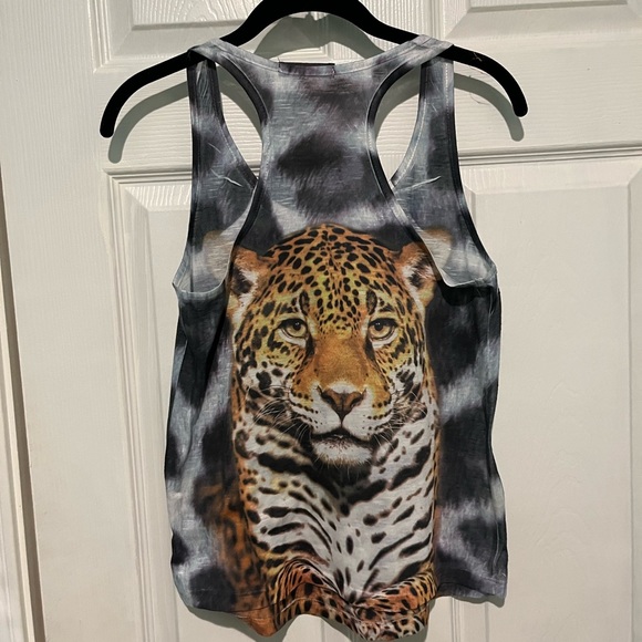 One Hundred Roses Jaguar Print Tank. - Picture 2 of 5